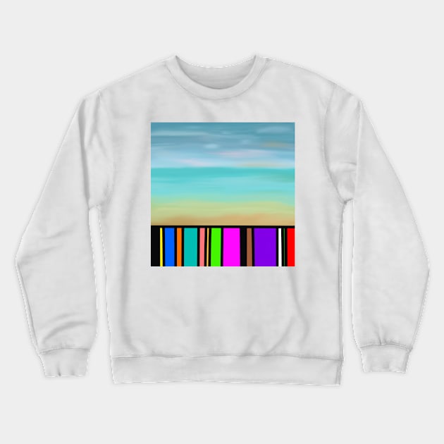 Beach Contrast Painting Crewneck Sweatshirt by missdebi27